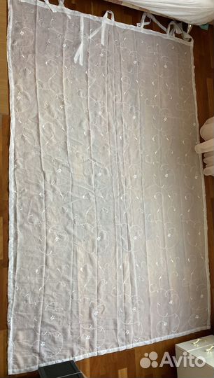 Белая Штора тюль с завязками