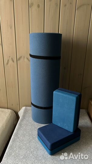 Коврик туристический пенка и блоки для йоги