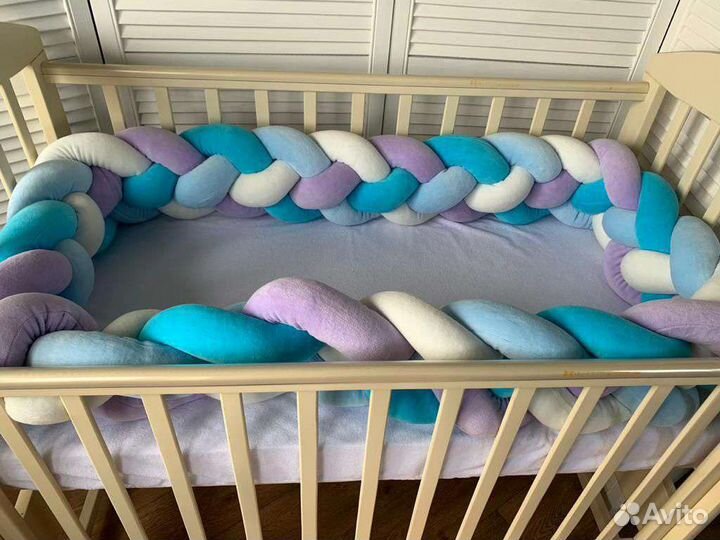 Бортик косичка 360см велюр (4 полосы)