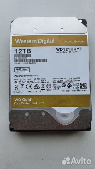 Жесткий диск WD Gold WD121kryz 12TB