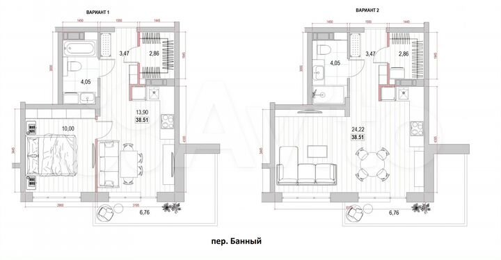 Квартира-студия, 38,5 м², 7/8 эт.