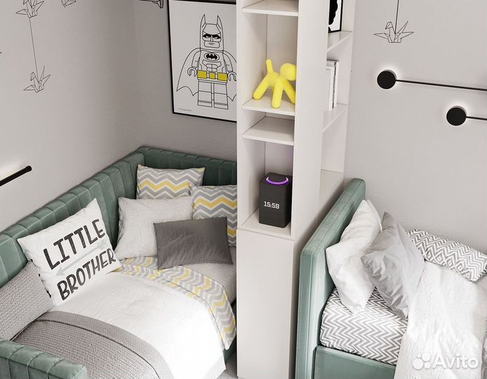 Мебель для детской на двоих мальчиков, 10.2 кв.м