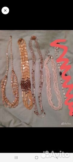 Сатиновые бусы,винтаж Чехословакия