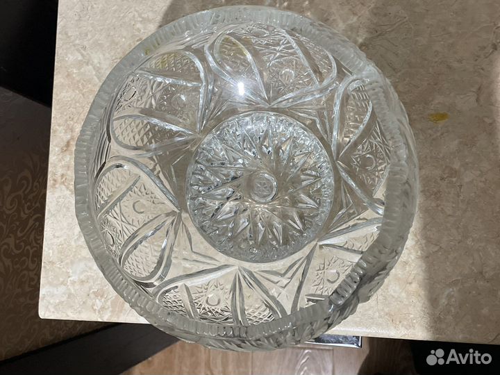 Хрустальная ваза фруктовница конфетница