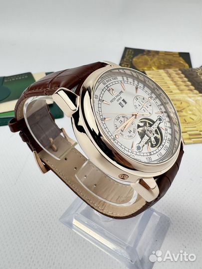 Часы patek philippe коричневые кожаные