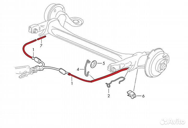 Трос стояночного тормоза Skoda Rapid седан CWV