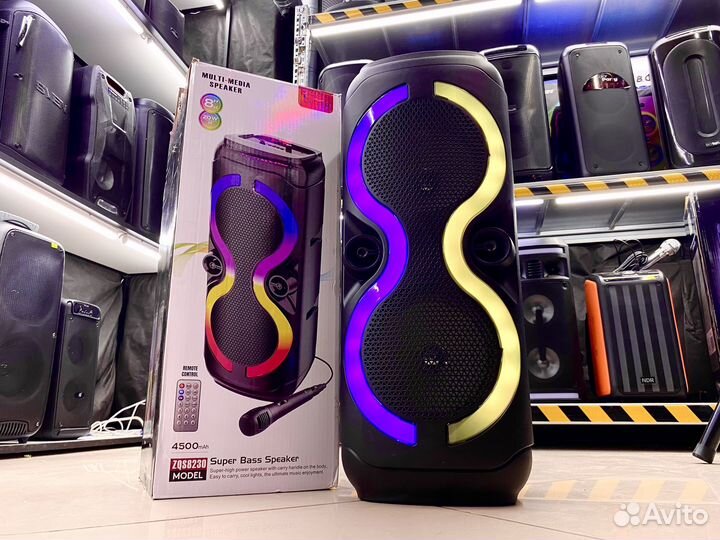 Колонка ZQS 300вт с RGB подсветкой + микрофон