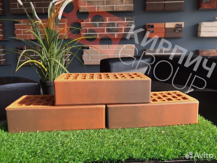 Кирпич облицовочный красный флэш