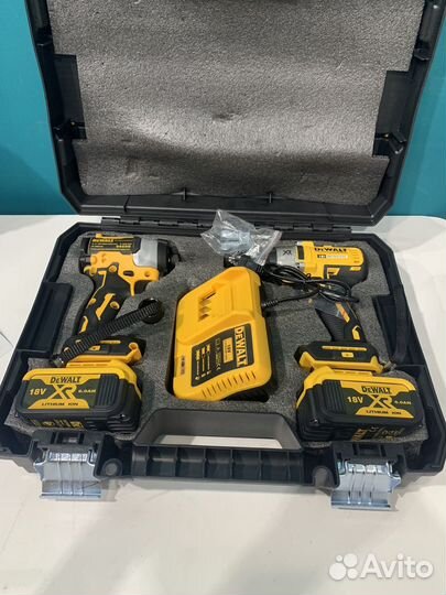 Набор 2в1 Dewalt гайковерт+винтоверт 18v 2акб