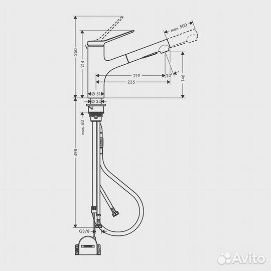 Смеситель для кухни Hansgrohe Zesis 7480367