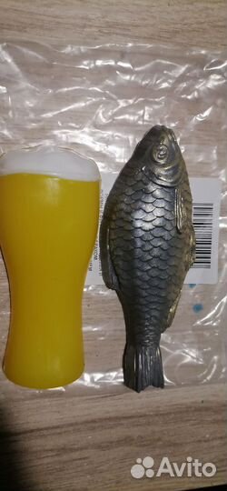 Мыло ручной работы рыбка и стакан пиво