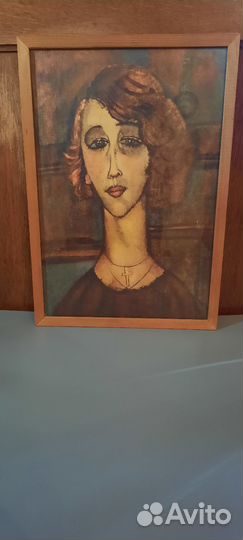 Репродукция на холсте картины Модильяни, винтаж