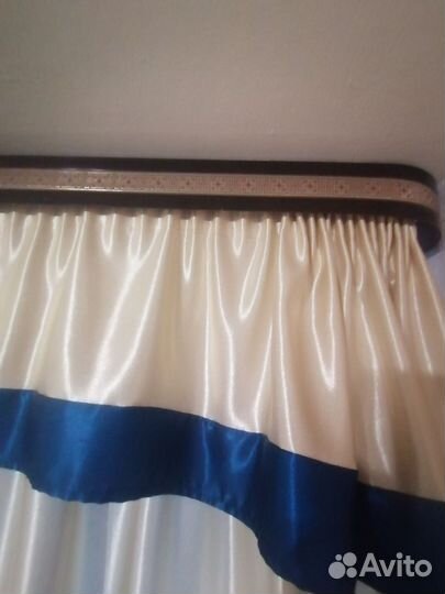 Шторы с ламбрикеном блэкаут. Карниз