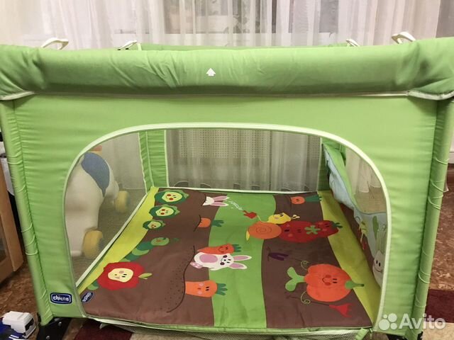 Кровать манеж chicco open green playpen