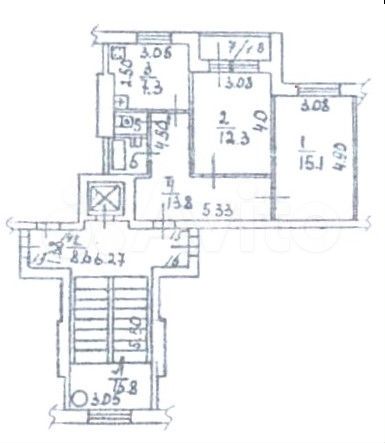 2-к. квартира, 54 м², 4/9 эт.