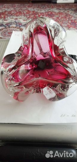 Пепельница цветное стекло богемия