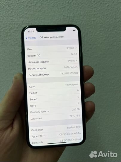 iPhone X, 256 ГБ