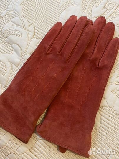 Перчатки новые замша нат