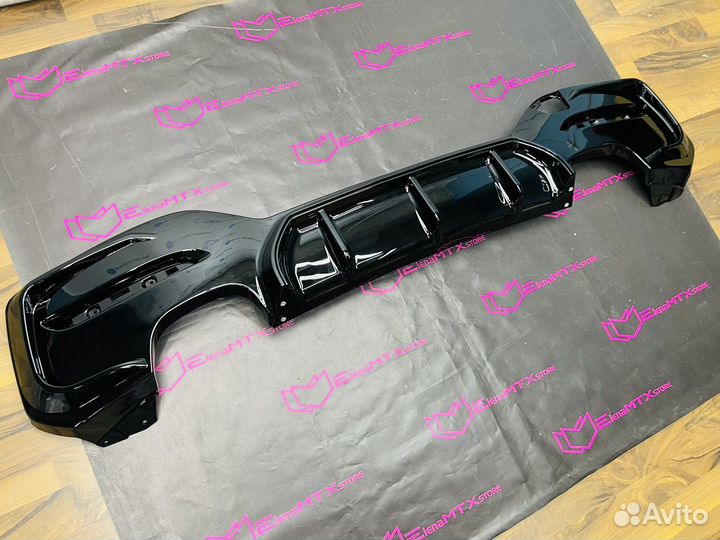 Диффузор BMW F20 LCI 2x2 черный глянец