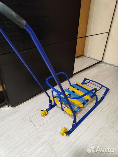 Санки с колесами матрасом и накидкой на ножки