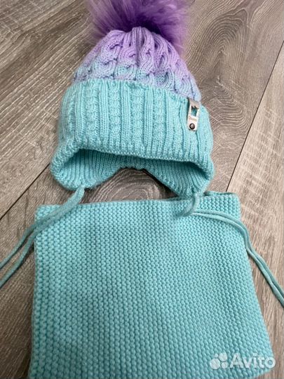 Шапка со снудом детская