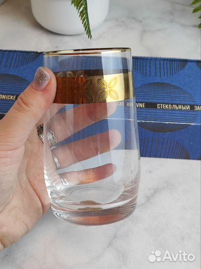 Стаканы и стопки из богемского стекла Чехословакия