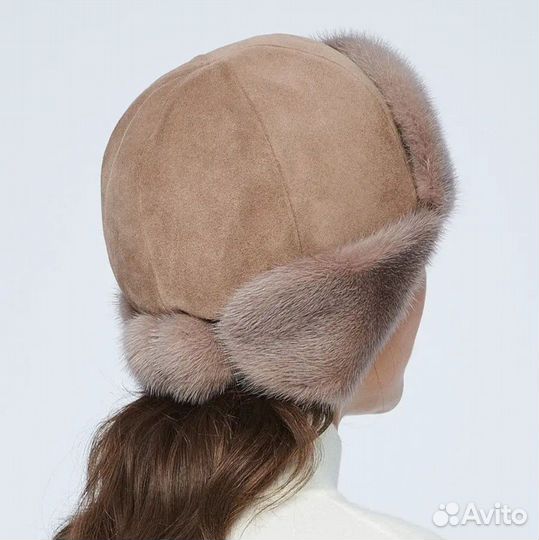Шапка ушанка норковая женская
