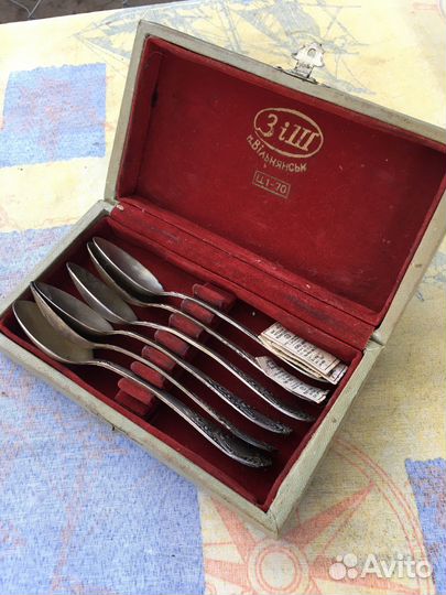 Чайные ложки серебро 875