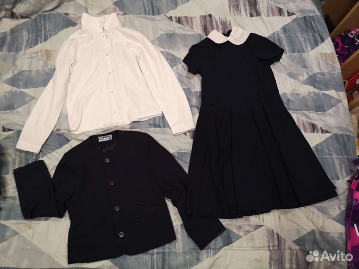 Комплект синей школьной формы на 146