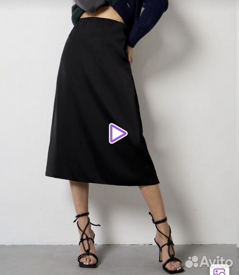 Юбка миди шелковая