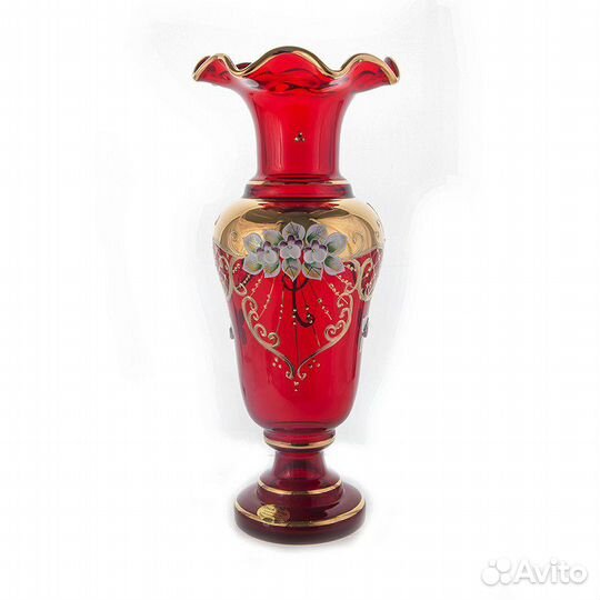 Вазы bohemia star crystal красная лепка Чехия