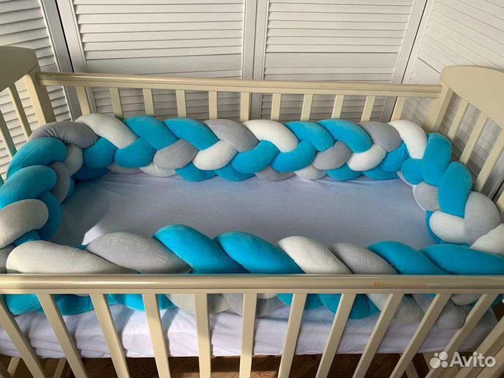 Бортик косичка 360см велюр (4 полосы)