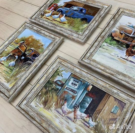 Серия интерьерных картин Деревнский дворик