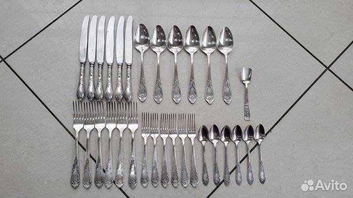 Столовые приборы 31 шт мельхиор СССР набор новый