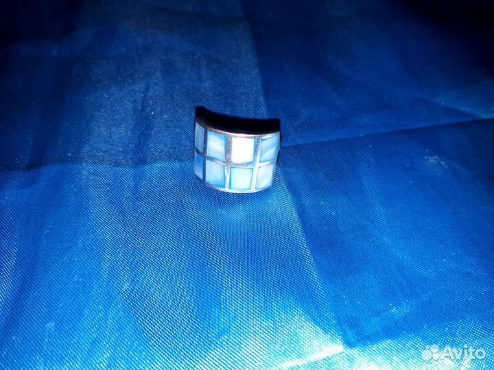 Кольцо серебряное перламутр проба 925