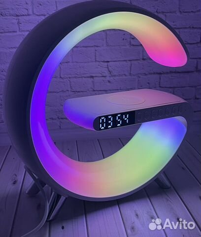 Ночник светильник колонка с беспроводной зарядкой