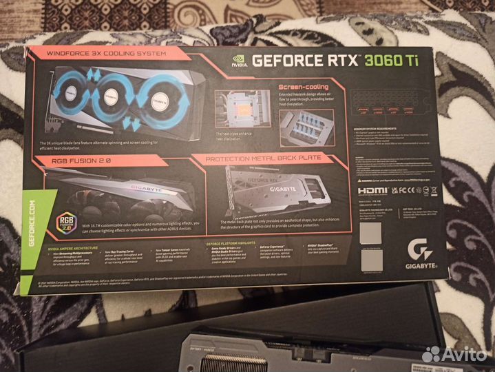 Видеокарта gigabyte RTX 3060Ti gaming OC Pro