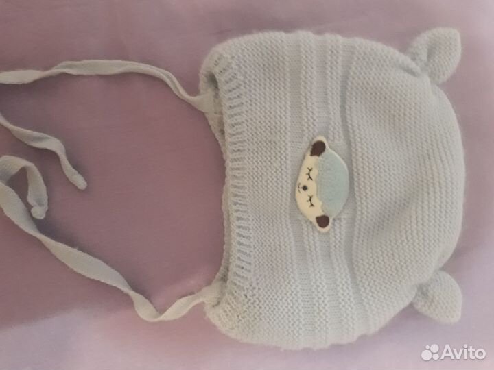 Теплая шапочка для новорожденного