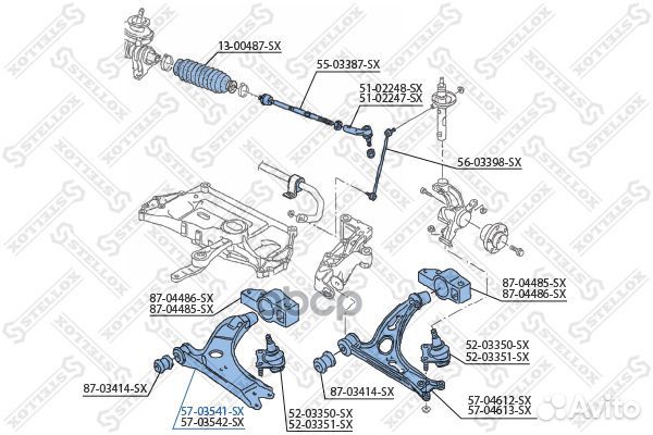 Рычаг нижний левый Audi A3 03, VW Golf 5 03