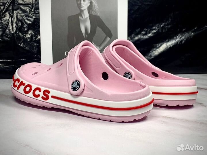 Crocs сабо женские розовые