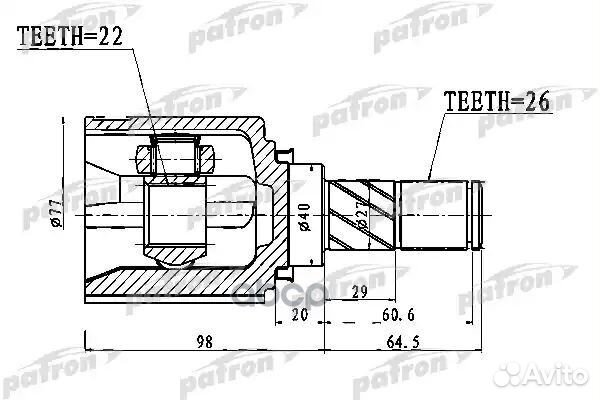 ШРУС внутренний 22x40x26 nissan micra C+C (CK12E)