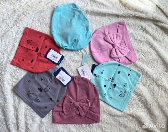 Шапка весенняя для девочки новая 46-48, 48-50