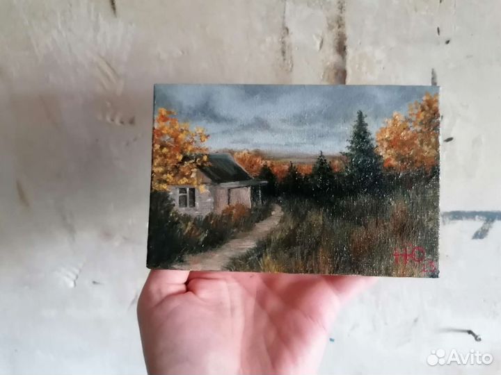 Картина маслом. Дачный пейзаж