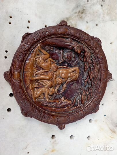 Старинный изразец барельеф панно ангела