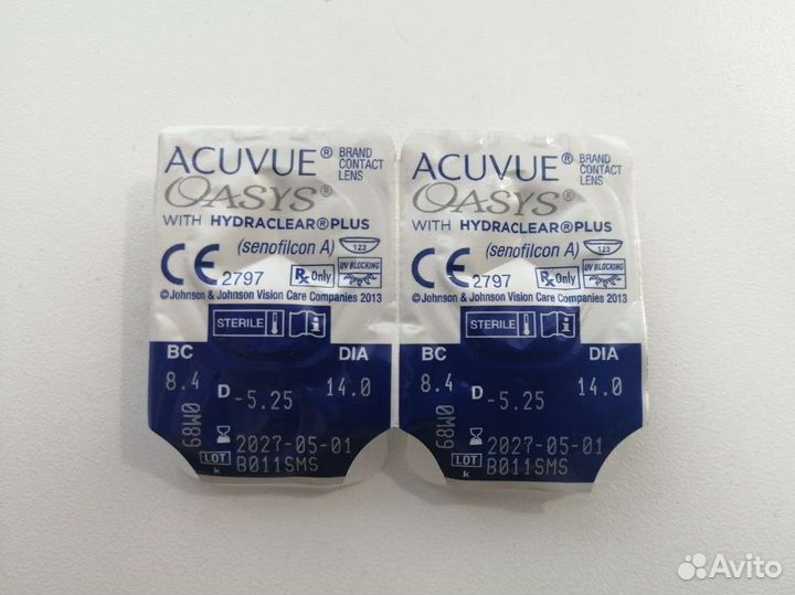 Контактные линзы Acuvue Oasys -5 и -5.25