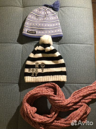 Шапки на флисе Columbia, шарф