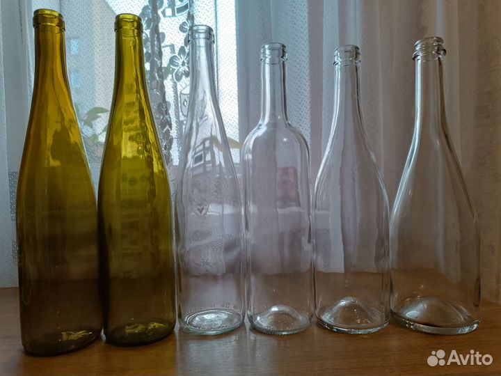 Бутылки стеклянные для интерьера