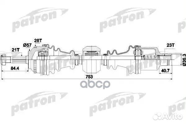 Полуось прав renault: clio II 1.2/1.2 16V/1.4/1.4