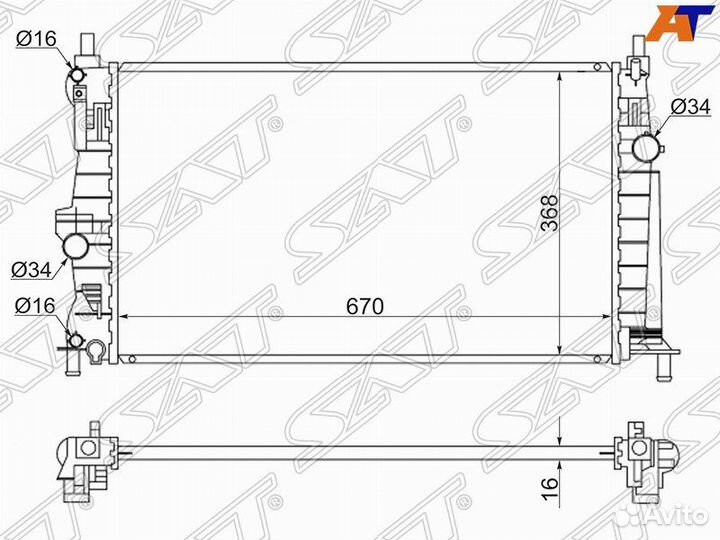 Мазда 3 BL радиатор охлаждения 2008-2013г