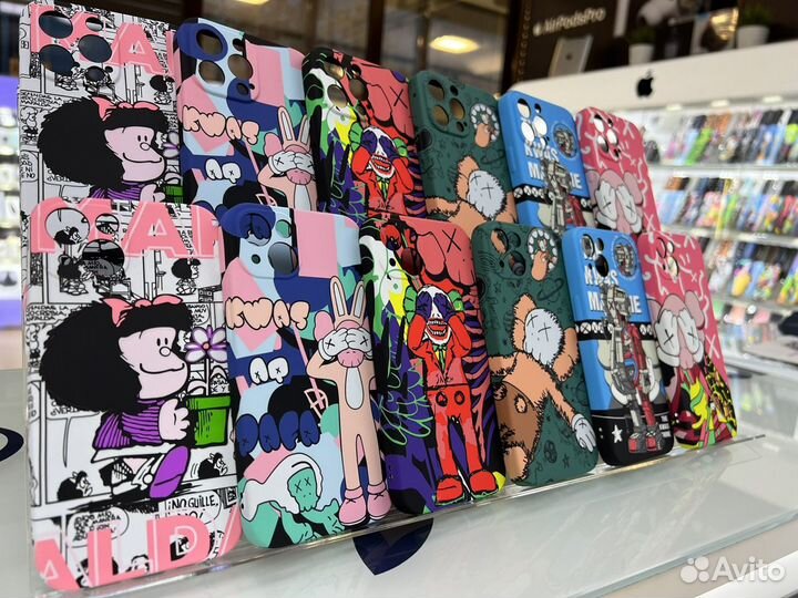 Чехол Apple iPhone, силиконовый, люминесцентный